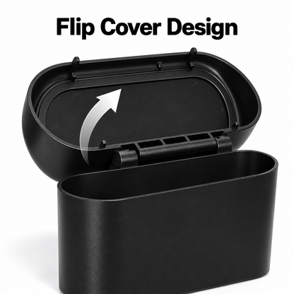 Compact Car Trash Can with Lid & 75 Bags