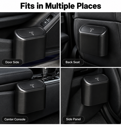 Compact Car Trash Can with Lid & 75 Bags