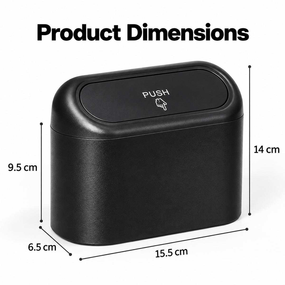 Compact Car Trash Can with Lid & 75 Bags