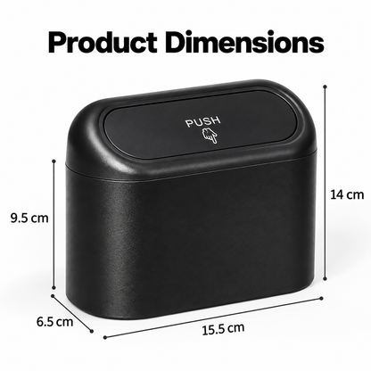 Compact Car Trash Can with Lid & 75 Bags